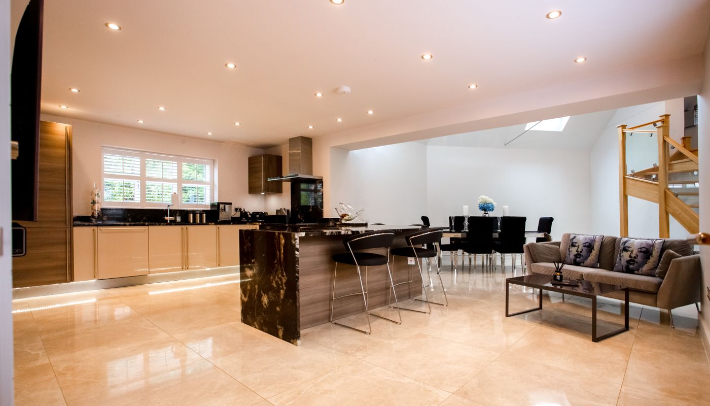 Contemporary interior with clean built-in storage and durable finishes