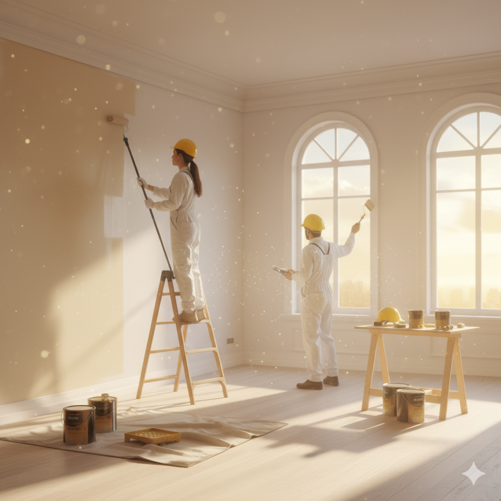 Wall painting in progress